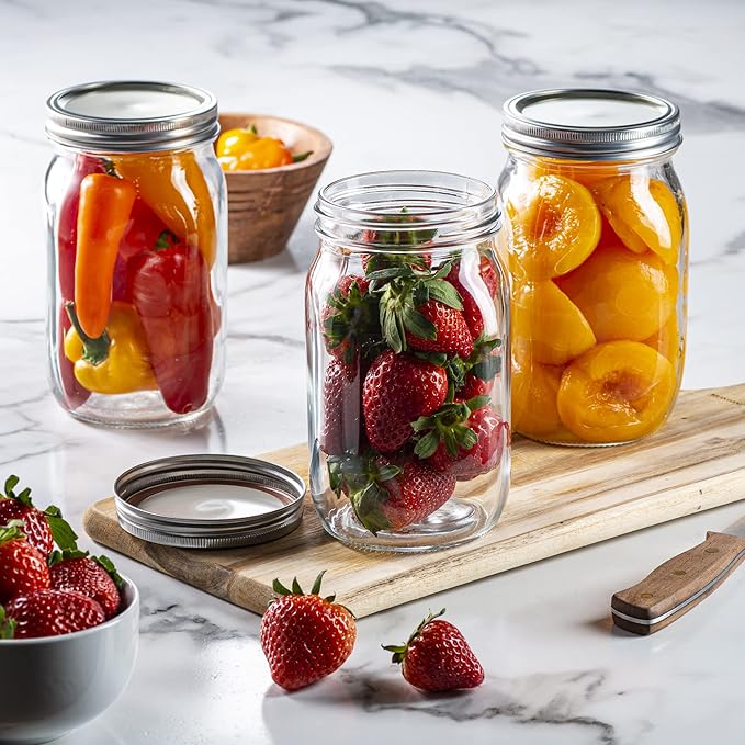 32 oz. Wide-Mouth Glass Mason Jars - Image 3