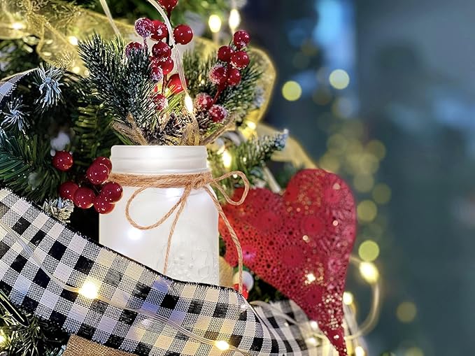 CNVOILA Christmas Centerpiece, Christmas Decor Mason Jars, Mantle Centerpiece - Image 7