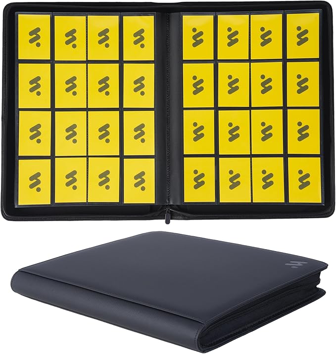 Premium 1000+ Pockets Card Binder, 16 Pockets Trading Card Binder Ringless Side by MORABTO
