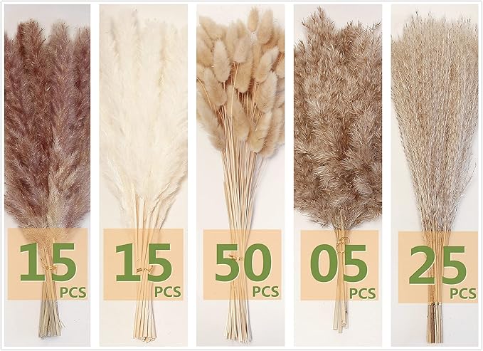 Natural Dried Pampas Grass Decor, Artificial Flowers - Image 2