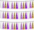 3P Purple-Gold Party Decoration Tassel Garland, Tassels Banner Streamers by HYSILLA