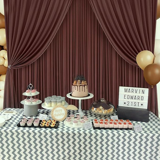 10 x 7 Feet Red Brown Backdrop Curtain - Image 5