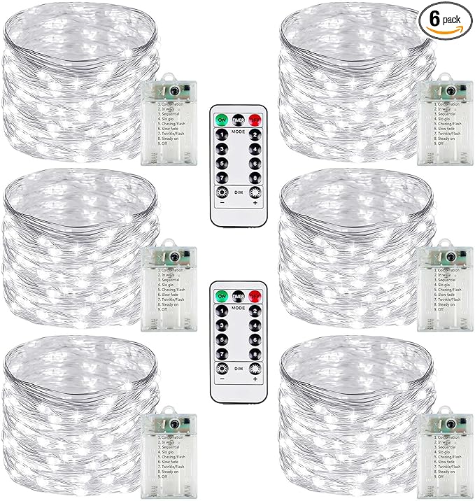 6 Pack Fairy Lights Battery Operated by Halloween