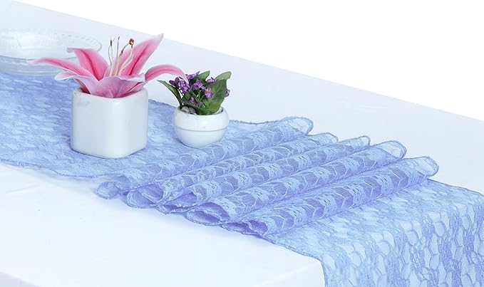 MDS Pack of 15 Wedding 12 x 108 inches Lace Table Runner - Image 2
