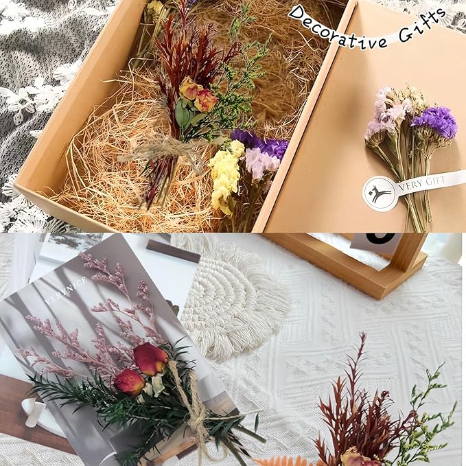 CROISSANT Mini Dried Flower Bouquet 24PCS, Mixed Natural Mini Dried Flowers - Image 3