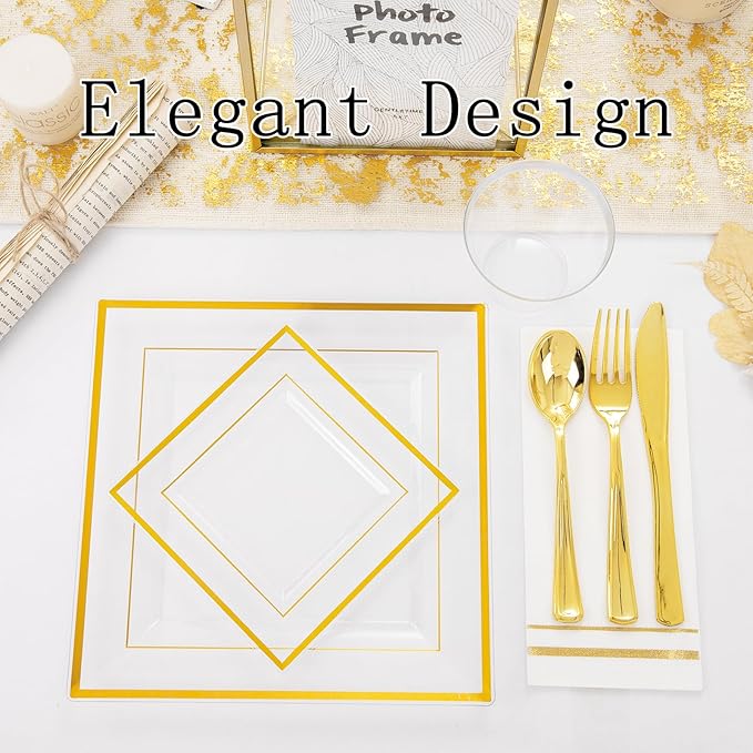 Festiva 350Pcs Clear Plastic Plates - Image 3
