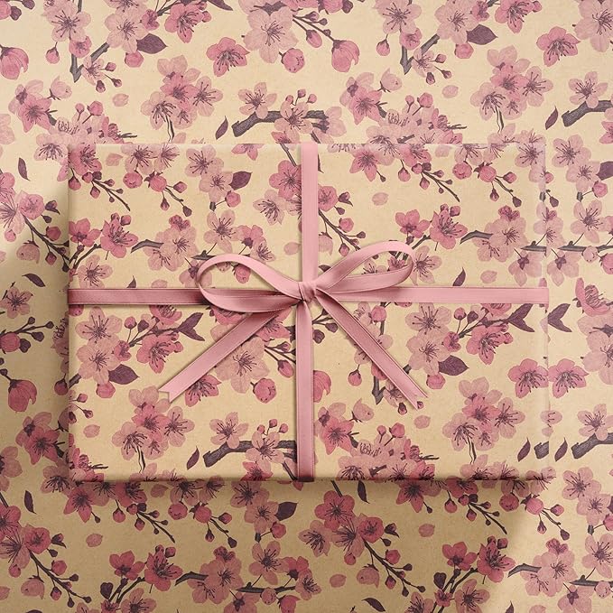 RUSPEPA Cherry Blossom Wrapping Paper Roll - Image 8