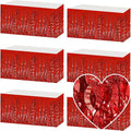 6 Pack 29x108 Inch Red Wave Foil Fringe Table Skirts Metallic Banner by Mebiornt
