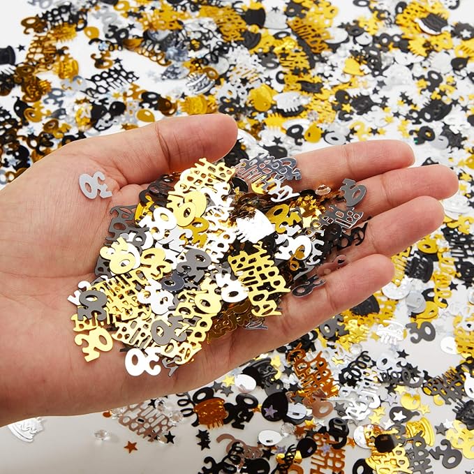 3000 Pieces 30th Birthday Confetti Number Foil Balloon 30 Table Confetti - Image 7
