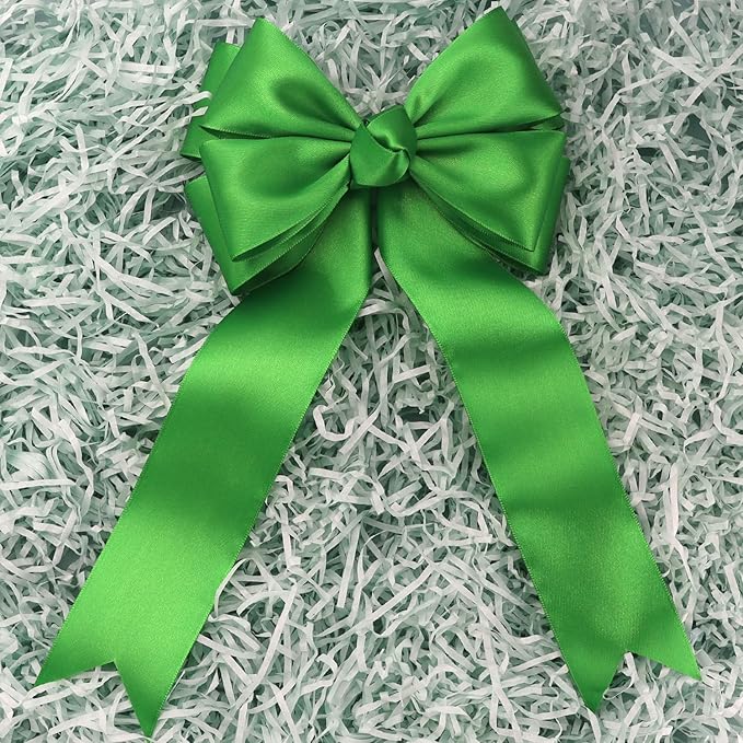 Green Solid Satin Ribbon 2 Inch 25 Yards Solid Polyester Fabric Ribbon - Image 5