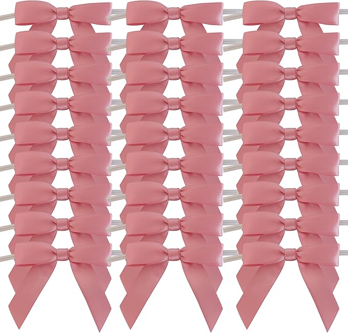 50pcs 2-1/2" Rose Gold Satin Ribbon Bows - Image 2