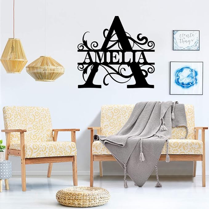 Custom Signs Outdoor Metal, Personalized Family Last Name Sign, Letter Monogram - Image 3