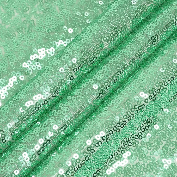 Eternal Beauty Mint Green Sequin Backdrop, 8x8 Ft Glitter Background Curtains - Image 9