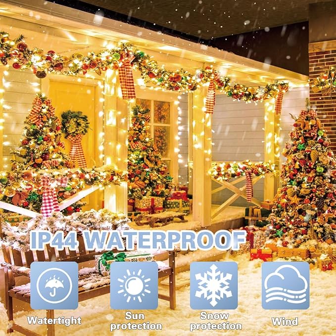 LAMPHOME 33ft Christmas Decorative Mini Lights, 100 LED Transparent Wire Fairy - Image 3