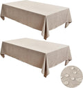Fitable Square Table Cloth Linen Textured: Water & Stain Resistant Farmhouse by Fitable