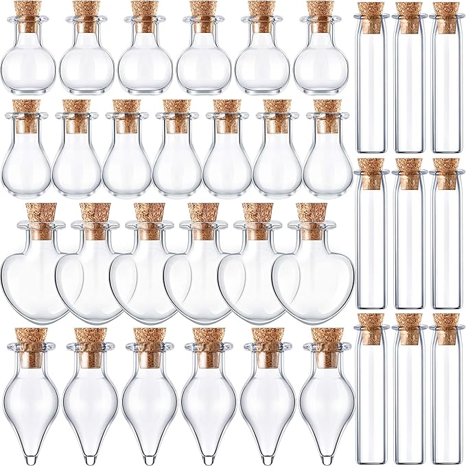 Patelai 50 Pcs Mini Glass Bottles Jars by Patelai