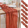 Asee'm 6pcs Cheesecloth Table Runner 120 Inches Long Terracotta Boho Gauze by Aseem