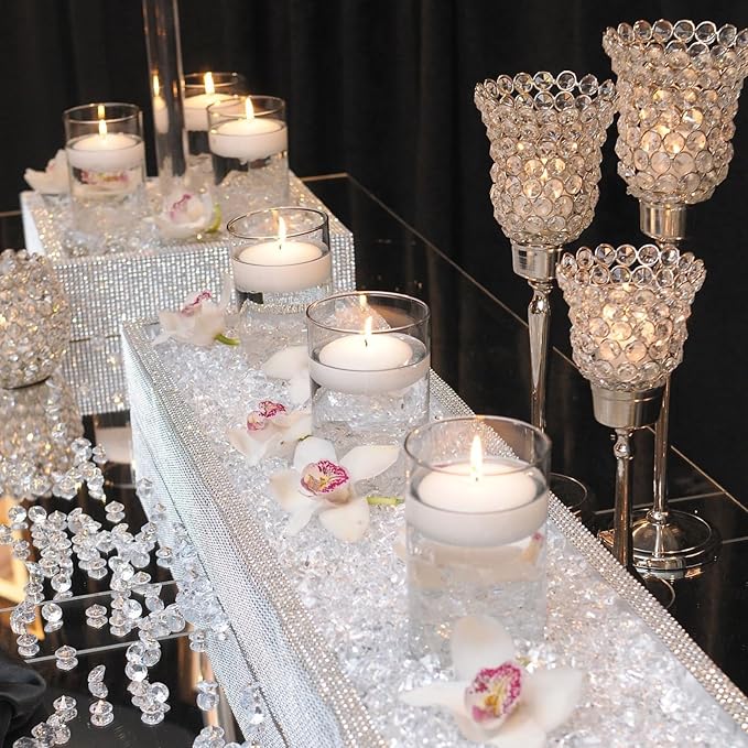 20 PCS White Floating Candles and 16 PCS Glass Vases - Image 6