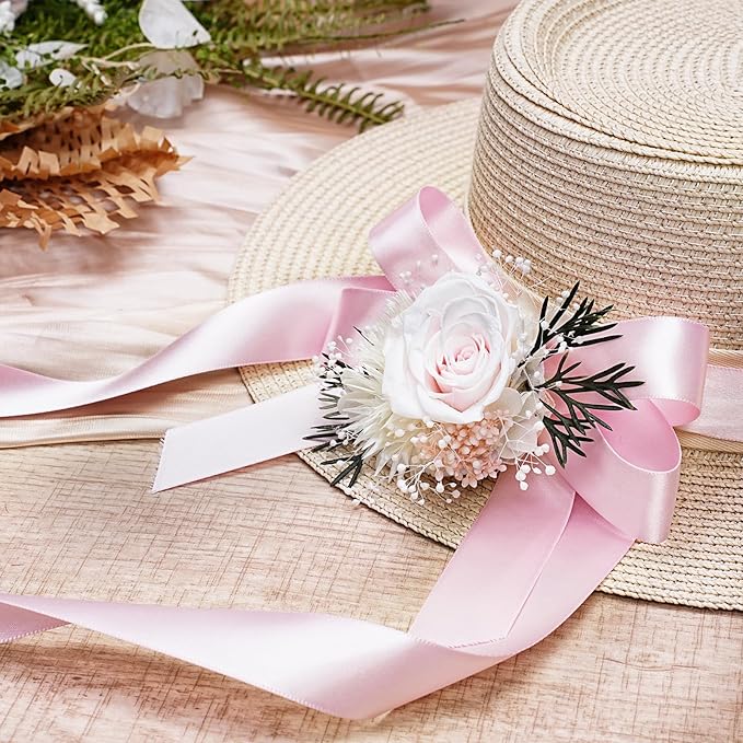 LaRibbons Light Pink Satin Ribbon 1 Inch 25 Yards Luxury Double Faced Pink Silk - Image 3