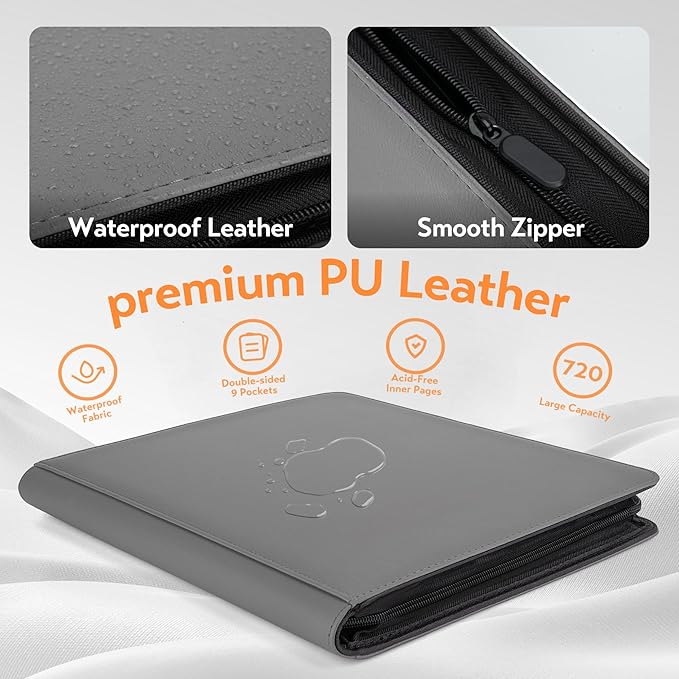 SMYV 12 Pocket Trading Card Binder, Premium PU Cover Card Binder - Image 4