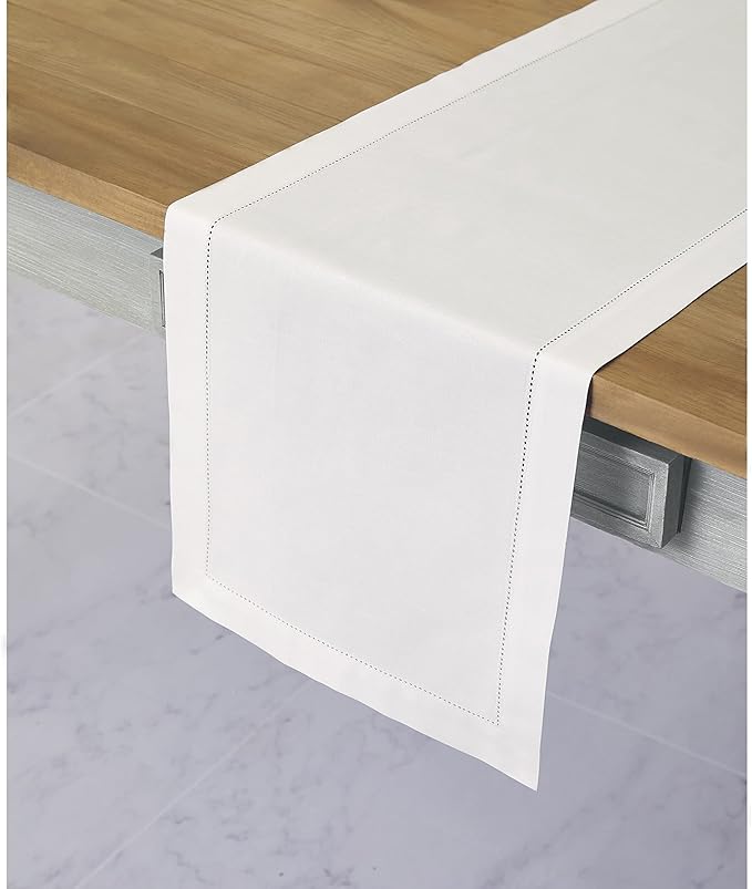 Solino Home White Table Runner 108 Inches Long - Image 2