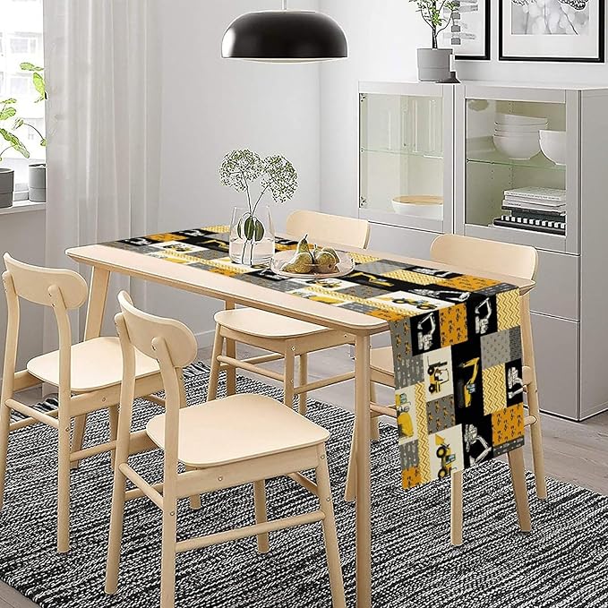 Excavator Table Runner, Boys Kids Construction Vehicles Equipment Trucks - Image 7