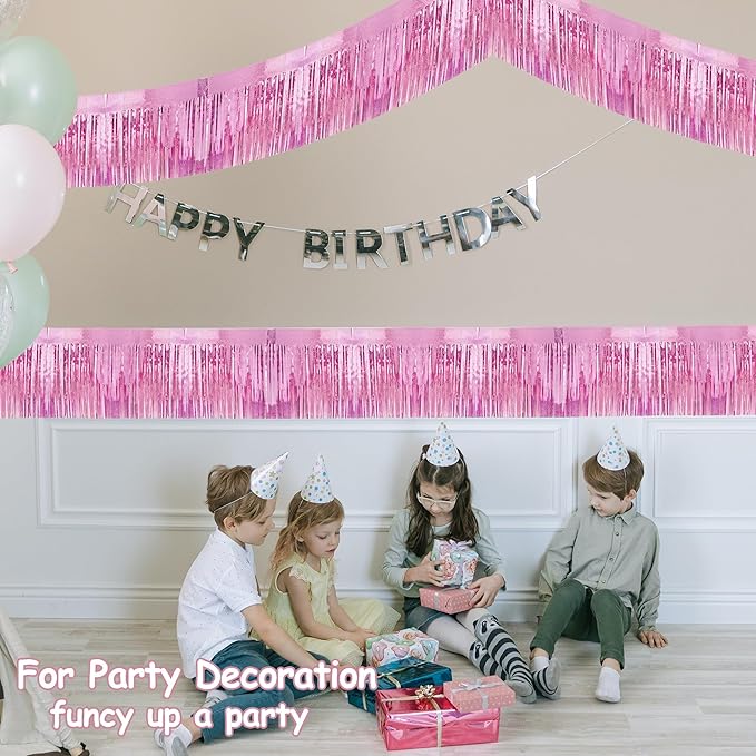 4 Pcak Each 10 Feet Glitter Pink Parade Float Decorations - Image 6