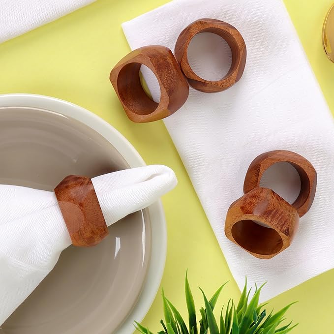 Wooden Napkin Rings Set of 12 Fall Decor - Image 2
