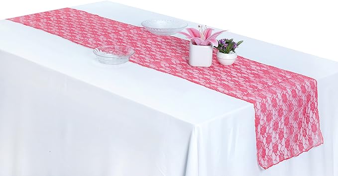 MDS Pack of 20 Wedding 12 x 108 inches Lace Table Runner - Image 3