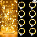 pozzolanas 8 Pack Warm White Battery Operated String Lights - 7ft Waterproof by pozzolanas