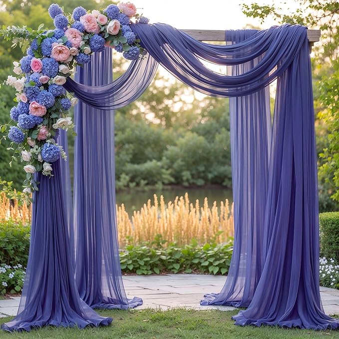 Wedding Arch Draping Fabric, 1 Panel 6 Yards Wedding Backdrop Curtains - Image 3