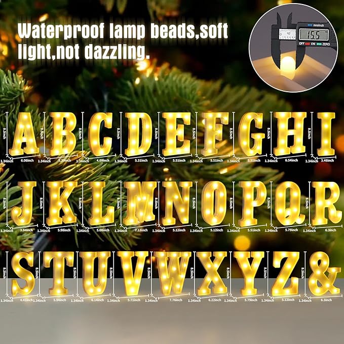 Light Up Letters Q, LED Sign Marquee Letters 26 Alphabet - Image 2
