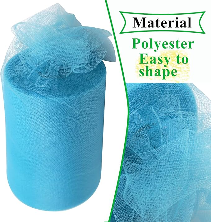 Turquoise Tulle Fabric Rolls 6 Inch by 100 Yards Fabric Spool Tulle Ribbon - Image 4