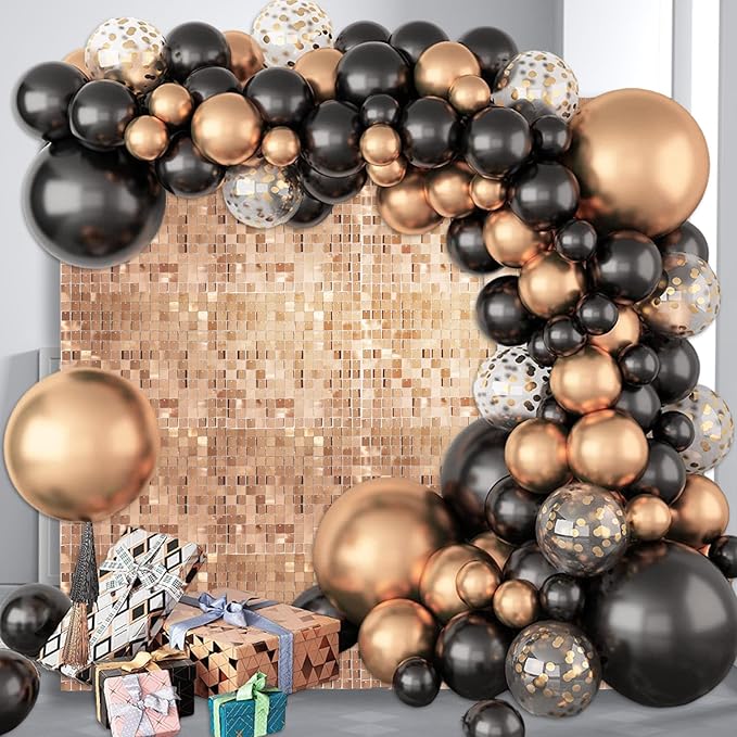 12PCS Champagne Shimmer Wall Backdrop, Square Sequin Photo Backdrops Panel - Image 6