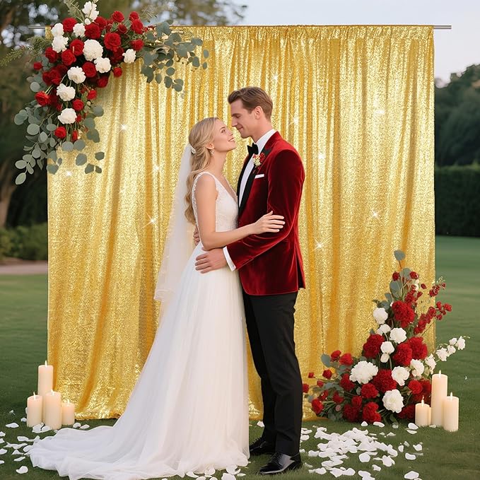SquarePie Sequin Backdrop Curtain Less See Through Background - Image 5