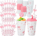 Yungyan 16 Sets Pink Bow Party Favors Goodie Cups by Yungyan