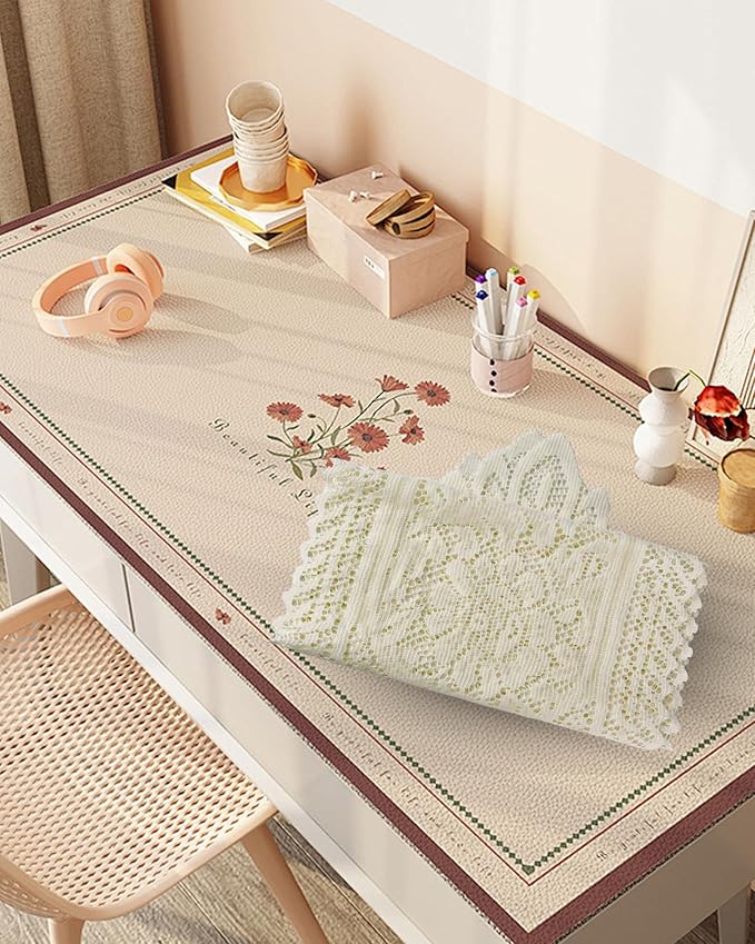 Tinsow 2 Pack Cotton Crochet Lace Rectangular Table Runner Dresser Scarf Doilies - Image 5