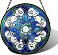 Stained Glass Window Hanging, Boho Style Sun Catchers Diamond Glass Panel by DASTOLL