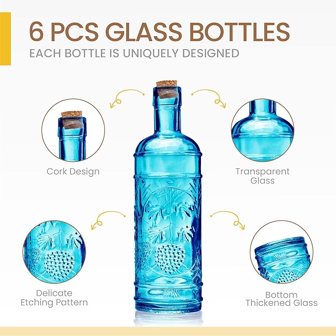 Assorted Blue Glass Bottles - Image 3