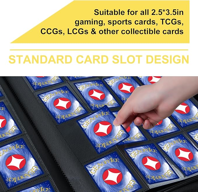 GEAoffice Premium 1000 Trading Card Binder, Large Side Loading 16 Pocket Card - Image 4
