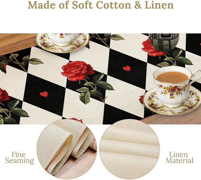Vintage Rose Table Runner, 13x120 Inch - Image 4