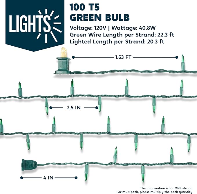 Joiedomi Green Christmas String Lights - Image 4