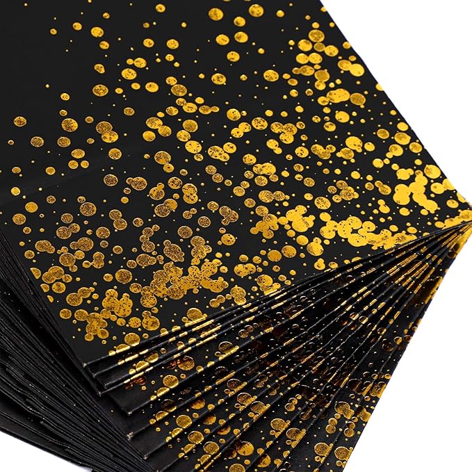 Cooraby 30 Pieces Bronzing Gold Black Paper Kraft Polka Dot Party Bags - Image 8