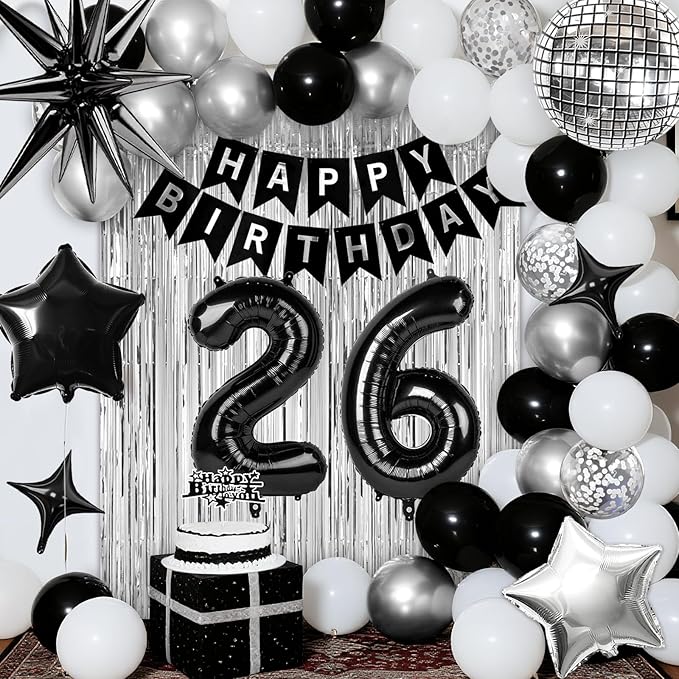 26th Birthday Decorations for Men Women, Fringe Curtains Kit - Image 7