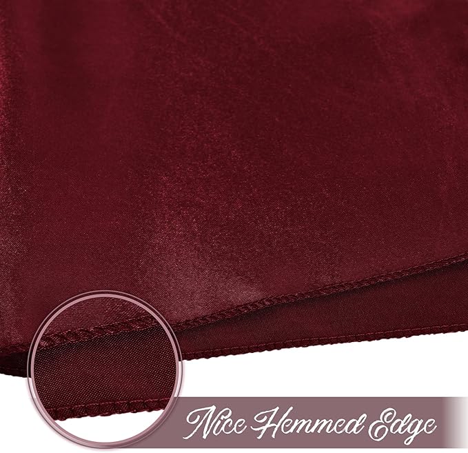 12 Pieces Burgundy Satin Napkins, Silky Soft Smooth Washable Napkins - Image 6
