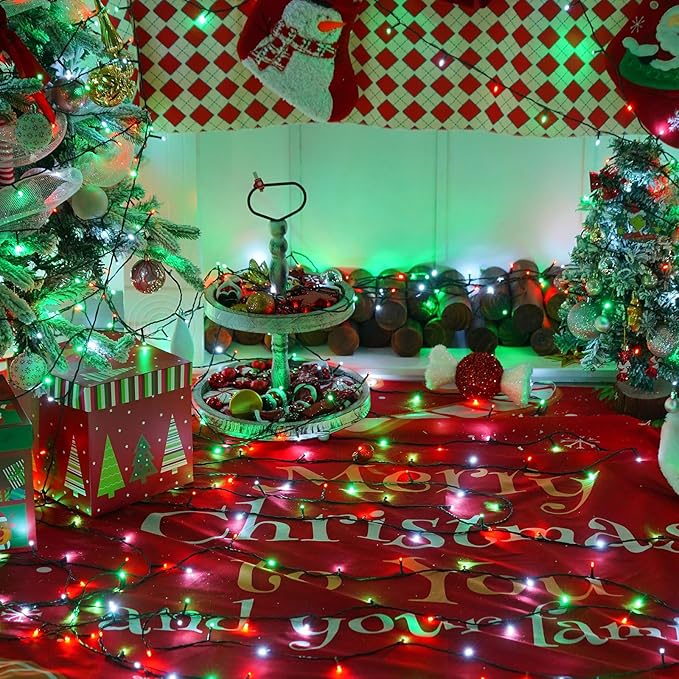 YEGUO 165ft 500 LED Christmas Lights Outdoor Waterproof, 8 Modes Red White and - Image 7
