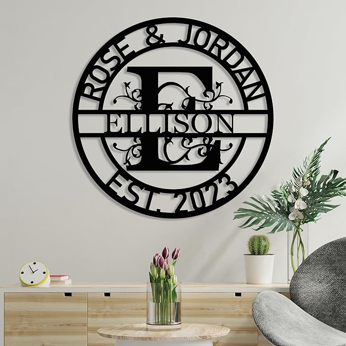Personalized Metal Name Signs, Split Letter Monogram Wall Decor, Custom Last - Image 9