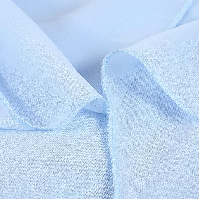 Baby Blue Table Skirt for Birthday Party14ft Rectangle or Round Chiffon Table - Image 6