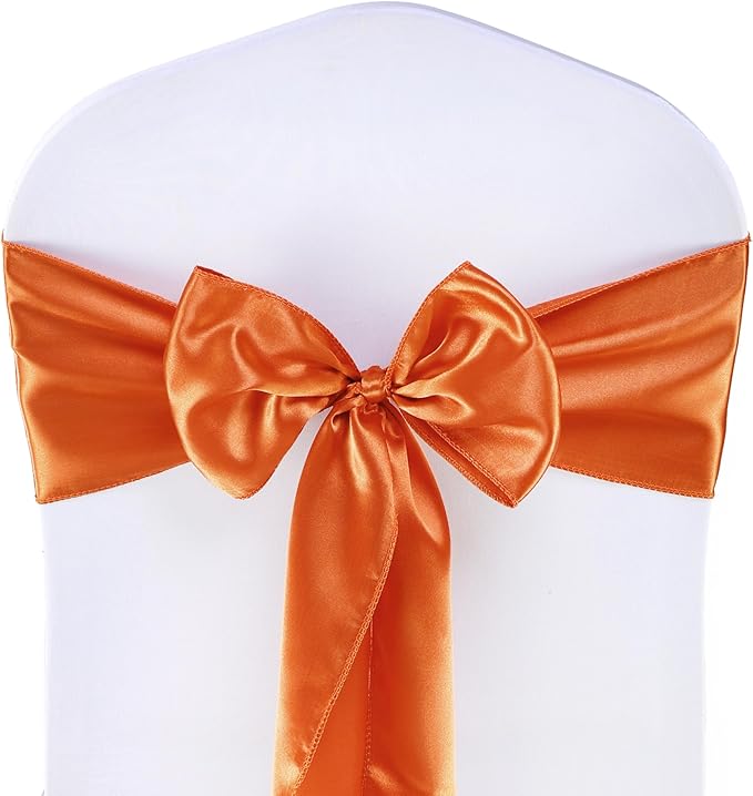 MDS Pack of 200 PCS Satin Chair Sashes Charmeuse Sateen Dining Chair Bows - Image 3