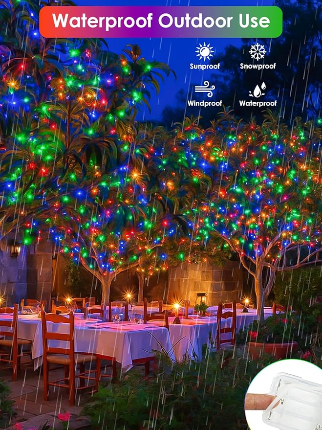 RGB Color Changing 33Ft 100LED Halloween Fairy Lights Battery Operated - Image 6